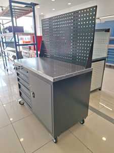 Panel perforado Taller Garaje Gabinete de herramientas de metal/Carro de herramientas con cajones para trabajo pesado - Product Image 4