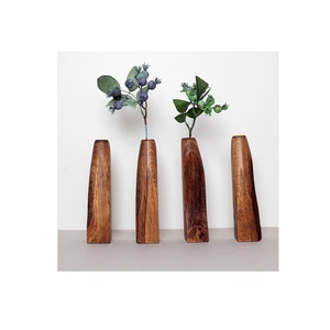 Vase à fleurs en bois naturel de qualité supérieure, Design Unique pour décoration de table et de bureau, Vase à fleurs en bois naturel fait à la main - Product Image 5