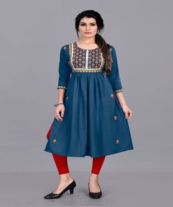 Robe longue en coton imprimé de Jarmon, vêtement de bureau pour filles indiennes, prix bas, vente en gros, nouvelle collection - Product Image 6