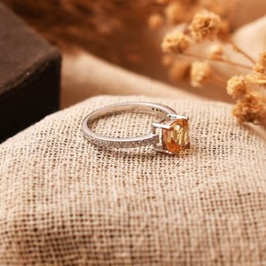Cushion Cut 7x7mm <b>Citrine</b> <b>Ring</b> 925 Sterling Silver Fine Gemstone <b>Ring</b> Handmade Engagement Wedding Anniversary Jewelry For Women - Product Image 4