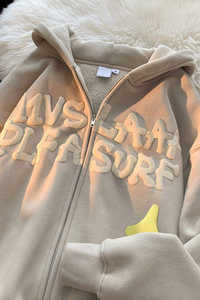 เสื้อฮู้ดพิมพ์ลายพัฟสไตล์ใหม่สำหรับฤดูหนาวปรับแต่งโลโก้ได้ - Product Image 6