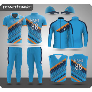 Jersey y pantalones de cuello de conjunto completo de uniforme de cricket con logotipo de nombre de equipo personalizado y uniforme de ropa deportiva de tamaño - Product Image 1