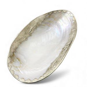 Mother of Pearl <b>Plate</b> <b>for</b> Dining Table Decor Dessert Serving and Interior <b>Display</b> From Vietnam - Product Image 3