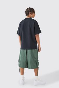 Streetwear T-shirt personnalisé pour hommes Poids lourd 220G Coton blanc à manches courtes Loose Oversize Style épaules tombantes - Product Image 3