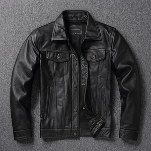Best Men's Leather <b>Jackets</b> High Quality <b>Canvas</b> Fabric High Street Style Waterproof Breathable - Product Image 5