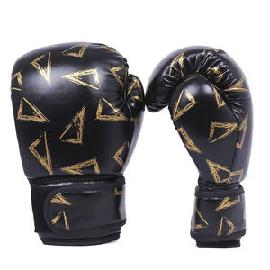 Gants de boxe pour hommes en cuir de vache doré offrant un soutien intérieur confortable et des performances stables en entraînement - Product Image 4