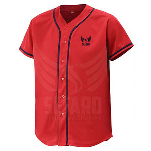 Maillot de baseball en tissu doux 100% polyester, prix bas, design personnalisé, qualité supérieure - Product Image 1