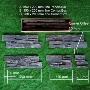 Panneaux modernes de grand livre d'<span class=keywords><strong>ardoise</strong></span> noire Revêtement mural en pierre empilée naturelle Surface fendue Pierre de culture <span class=keywords><strong>ardoise</strong></span> Extérieur/intérieur - Product Image 3