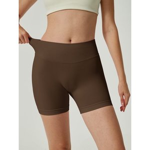 Pantalones cortos de entrenamiento de levantamiento de botines de cintura alta para mujer, transpirables de doble capa con bolsillos laterales para ocio al aire libre, Fitness y Yoga - Product Image 2