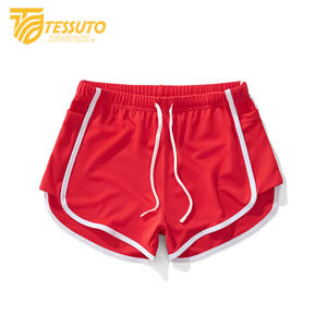 Pantalones cortos atléticos para correr de alta calidad para hombres y mujeres, pantalones cortos transpirables de secado rápido, bolsillos con cremallera a rayas, teñidos lisos - Product Image 1