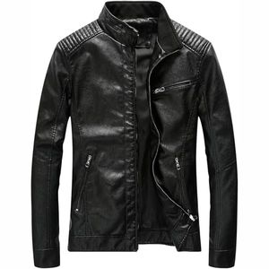 Veste en cuir décontractée à glissière pour hommes automne hiver de qualité professionnelle - Product Image 2