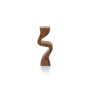 Elegant Curved Design Wooden Candle Holder Handmade with High-Quality Craftsmanship for Decorative <b>Lighting</b> and Home Styling - Product Image 1