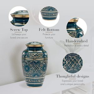 Urnes funéraires personnalisées pour hommes et femmes adultes Urnes décoratives pour cendres humaines pour femmes adultes magnifiquement fabriquées à la main - Product Image 1