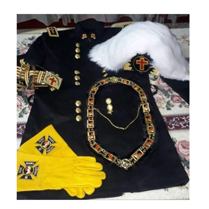Masonic Regalia Knight Templar Custom Size Chapeau & Jacket Coat 2in1 Set with belt cap chain collars and gloves full in sets - Product Image 1