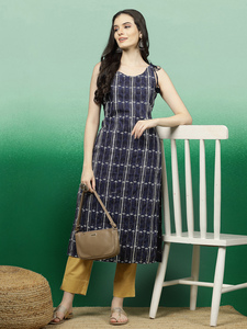 Kurtis de Algodón Puro Estampado de Calidad de Exportación, Estilo Casual Elegante para Oficina, Corte Recto, MP-1044, Ajuste Regular de Verano para Mujer, Estilo Indio - Product Image 2
