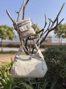 Ensemble de deux sacs en cuir véritable : sac fourre-tout et sac bandoulière, sac élégant, vente flash, sacs de créateurs uniques pour femmes, multi-usages - Product Image 3