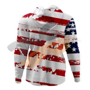 Sudaderas con capucha transpirables de sublimación con estampado 3D de bandera americana para hombre - Product Image 2