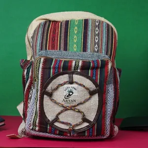 新设计大麻笔记本电脑包可持续背包新到黄麻棉质材料男女通用多用途旅行背包