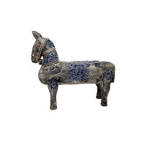 Meilleure qualité Vietnam vente en gros bon prix petit cheval en bois fait à la main motif Brocade Mong - Product Image 1