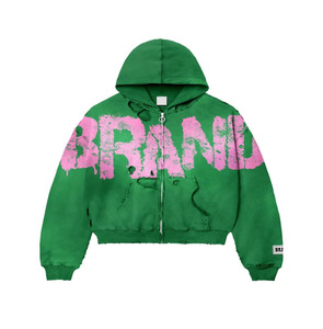 Vente en gros en vrac Fabricant sans poche, cordes, bord coupé, ourlet brut, sweat à capuche court pour hommes, sweats à capuche personnalisés avec impression bouffante - Product Image 2