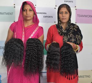 Extensiones de cabello humano virgen Remy indio dibujado doble del vendedor Paquetes de ondas rizadas Cutícula alineada Color natural Trama Doble - Product Image 5