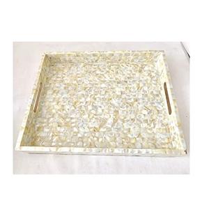 Plateau en incrustation d'os carré, fait à la main, moderne, durable, plateau de service pour la maison, l'hôtel et la restauration - Product Image 2