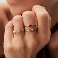 Bague Pavée Trèfle à Quatre Feuilles Zirconium Cubique Bleu Saphir Rouge Rubis Vert Émeraude Turquoise Argent Sterling 925 Bijoux Femme Plaqué Or