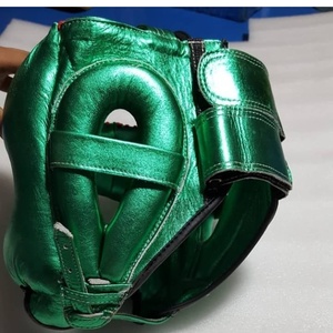 Professional Unisex Shiny Metallic Green Boxing PU <b>Head</b> Guard with Custom Brand Logo Comfortable Nose Guard Bar for All Seasons - Product Image 2