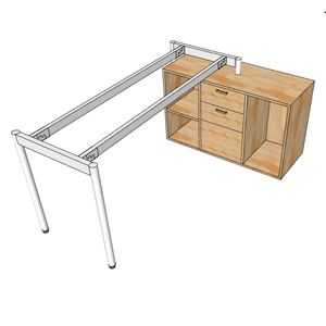 HCOM216 - Sistema de Patas de Acero de Diseño Industrial, Resistente, OMA II para Gabinete de 160x60 cm - Product Image 3