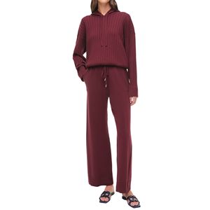 Sweat à capuche zippé en tricot torsadé en laine/acrylique délavé à l'acide pour femmes, veste décontractée à manches longues, tricot doux, vêtements d'automne et d'hiver - Product Image 3