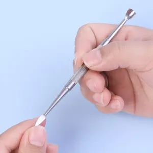 Processus de poussoirs à ongles en chrome perlé améliorés Poignée incurvée Poussoirs à ongles à cuticules Expédition rapide Outils à ongles - Product Image 5