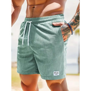2025 fabricante verano Jogger 5 pulgadas pantalones cortos de playa de punto logotipo personalizado estampado gimnasio secado rápido deportes Casual hombres pantalones cortos - Product Image 4