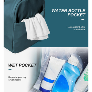 Bolsa de gimnasio deportiva con logotipo personalizado al por mayor, alta capacidad, multifuncional, correa de hombro desmontable, resistente al agua, poliéster elegante - Product Image 6