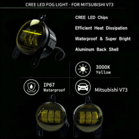 Vente en gros de phares antibrouillard LED jaunes dorés 32W 9-30V 3000K pour pare-chocs avant MR414753 pour Mitsubishi Pajero V73 SUV tout-terrain, remplacement