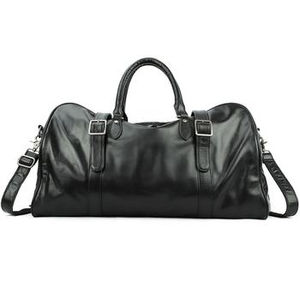 Bolsa de Viaje de Cuero Genuino para Hombre, de Lujo, Grande, para Exteriores, con Cierre de Cremallera de Poliéster, Diseño Personalizado, Moderna, para Negocios - Product Image 3