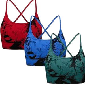 Soutien-gorge de sport anti-bactérien à maintien élevé avec motifs imprimés numériquement personnalisés en Spandex/Nylon - Product Image 5