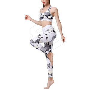 Conjunto de Yoga por sublimación personalizado para mujer patrón sólido gimnasio entrenamiento ropa de Fitness de talla grande 2025 Yoga por sublimación a la venta - Product Image 4