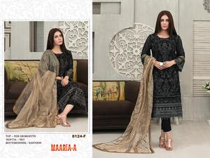 2022 nouveauté pakistanaise ethnique Faux Georgette Salwar Kameez lourde broderie travail séquence robe pour les mariages grossiste Surat - Product Image 4