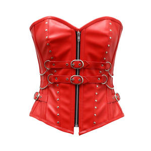 Women's Sexy Solid Color Breathable Leather Corset Waistband Fishbone Bra Shapewear Slim <b>Body</b> Beauty Bustier Tube Top Outerwear - Product Image 1