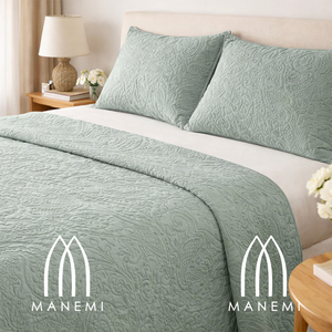 Parure de lit MANEMI pour la mi-saison, couvre-lit avec 1 ou 2 taies d'oreiller incluses - Product Image 1