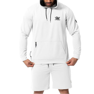 Qualité supérieure, design unique, ensemble de sweats à capuche pour hommes, ensemble de shorts à capuche pour hommes, ensemble de prix de gros, nouveau design de couleur unie - Product Image 4