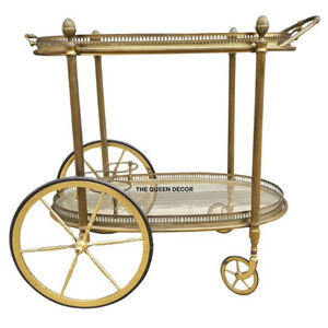 Chariot de service en acier inoxydable moderne de haute qualité en gros, finition dorée, restaurant, hôtel, salle à manger à domicile, utilisation en extérieur - Product Image 1