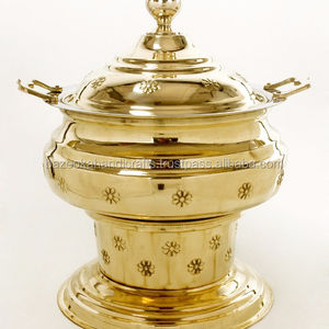 Serviteur de buffet et chauffe-plats en laiton poli brillant pour hôtel et restaurant - Product Image 1