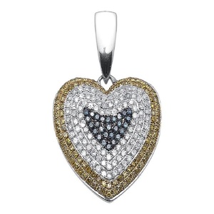 Pendentif coeur glacé à la mode avec diamants moissanite blancs en argent collier de bijoux hip hop cadeau - Product Image 1