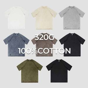 เสื้อยืดซักด้วยกรดเสื้อโอเวอร์ไซส์สำหรับผู้ชายเสื้อซักด้วยกรดเสื้อคอกลมแขนสั้นซักหินเสื้อยืดสำหรับผู้ชาย - Product Image 3