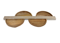 Nieuwe Look Natuurlijk Afgewerkte Ecologische Houten Serveerschaal met Metalen Handvat voor Thuis, Hotel en Restaurant Gebruik tegen Groothandelsprijs