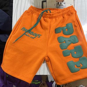 กางเกงขาสั้นของผู้ชายแนวสตรีทสูงผ้าฝ้าย100% พิมพ์ลายโลโก้เหงื่อสั้นด้วยการพิมพ์พัฟซิลิกอนบริการ OEM - Product Image 6