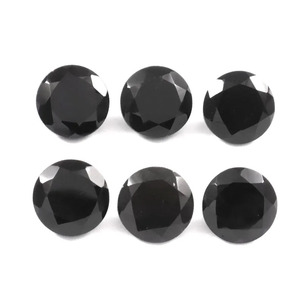 Pierres précieuses en onyx noir naturel de 13 mm, taille ronde facettée, qualité AAA++, certifiées par un tiers, pour la fabrication de bijoux - Lot en gros - Product Image 1