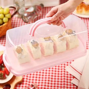 Caja de pan rectangular portátil, 36x16x14cm, con tapa, accesorios de panadería, diseño bonito para pan, cupcakes, muffins, barras de pastel - Product Image 4