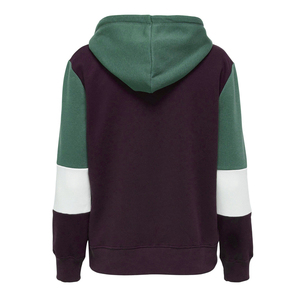 Sudadera con capucha de lana de mezcla de algodón para mujer Sudadera con capucha de peso medio con decoración de insignia y logotipo frontal - Product Image 6